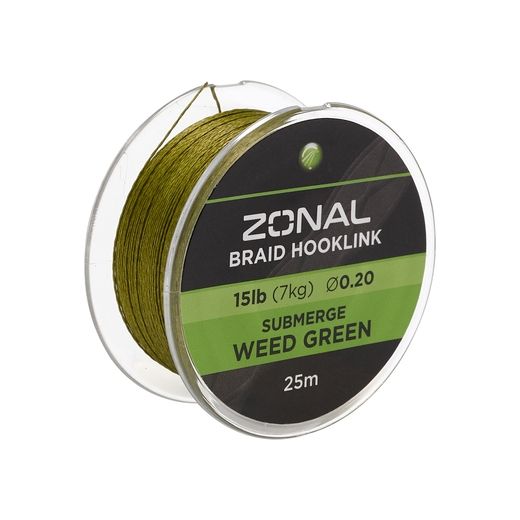 Braided line for hooklength KODEX Zonal Submerge 15lb/25m - Weed Green