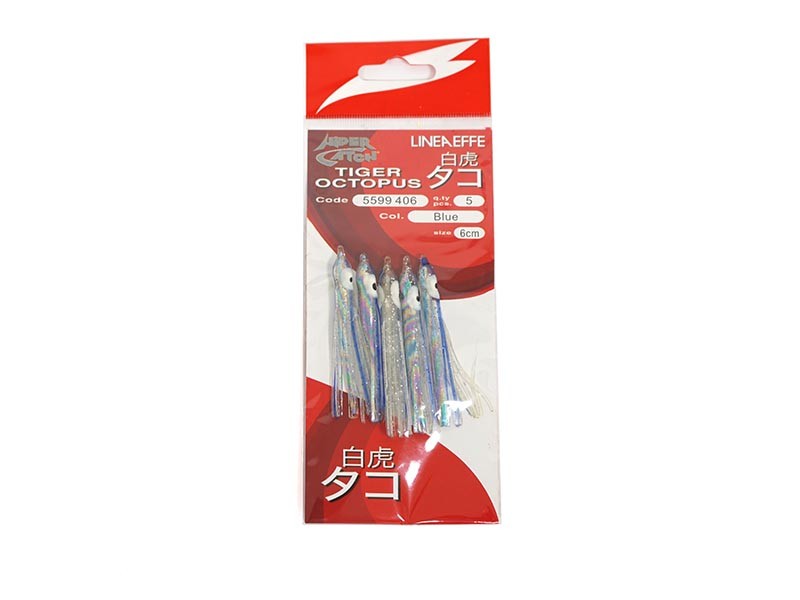 Soft octopus lures Lineaeffe Tiger Octopus - Silver/blue/glitter