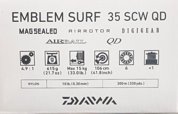 Carp reel DAIWA 19 EMBLEM SURF 35 SCW QD