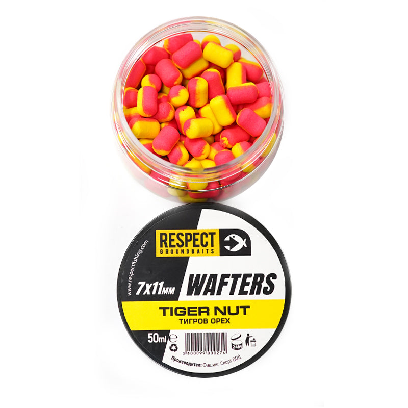Балансини дъмбели Respect Wafters - различни аромати, TIGER NUT, двуцветна стръв за риболов.