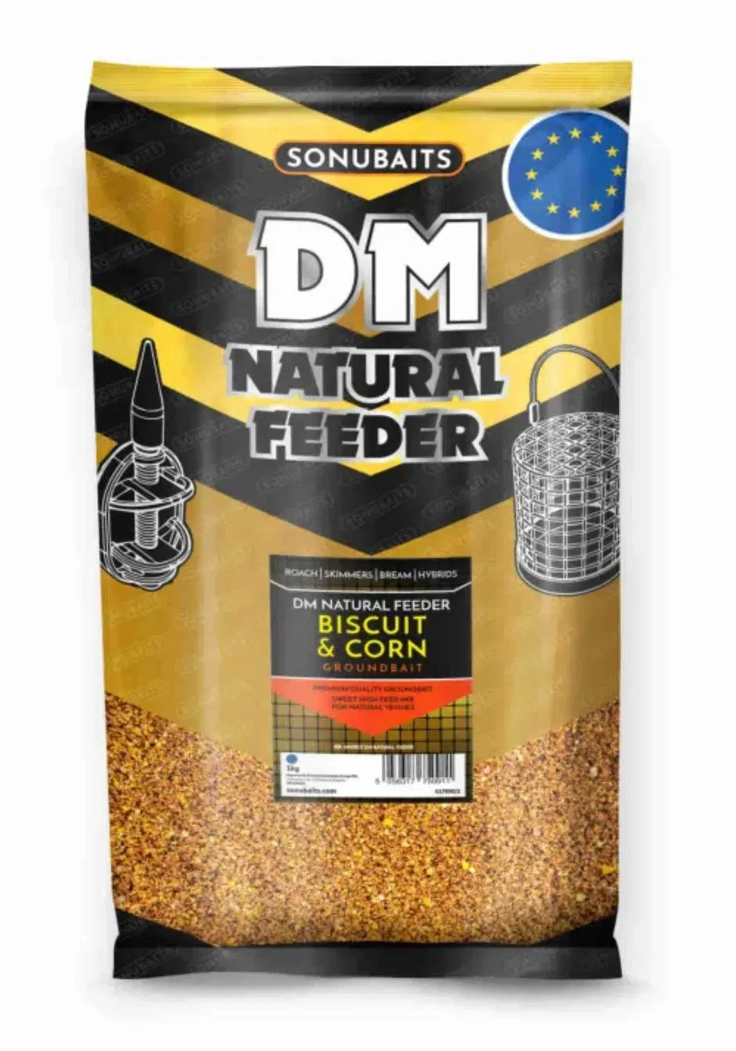 Groundbait SONUBAITS DM Natural Feeder Groundbait - Biscuit & Corn 1kg