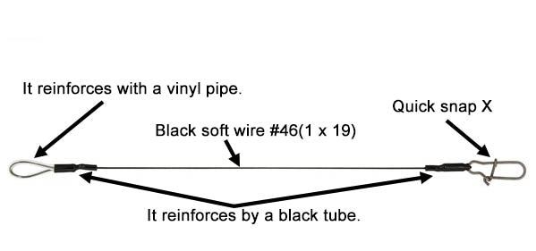 Leader OWNER TF-W4 Black Wire leader 2 -10/20cm