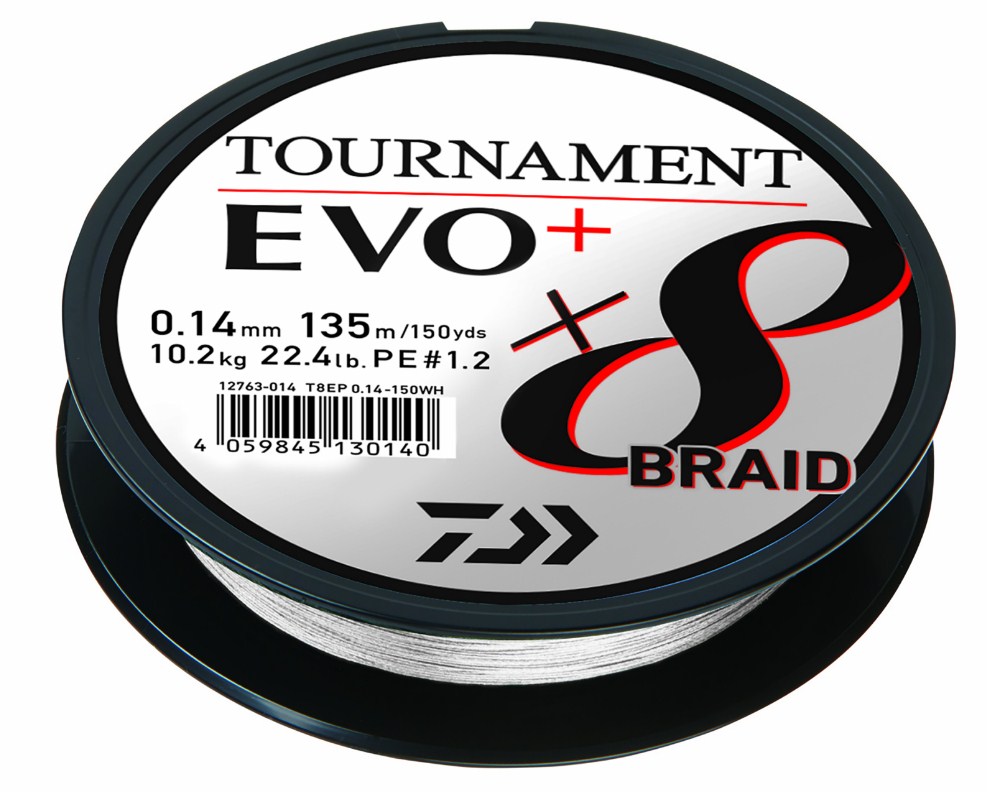 Fir textil Daiwa TOURNAMENT X8 BRAID EVO+ WHITE (Alb) - 135 m