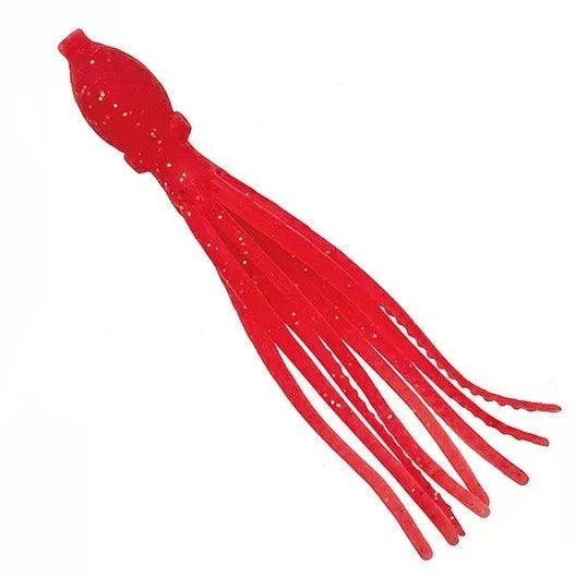 Силиконови октоподчета NIKKO Octopus 1.5''(3.8cm) UV RED GLITTER за риболовни такъми.