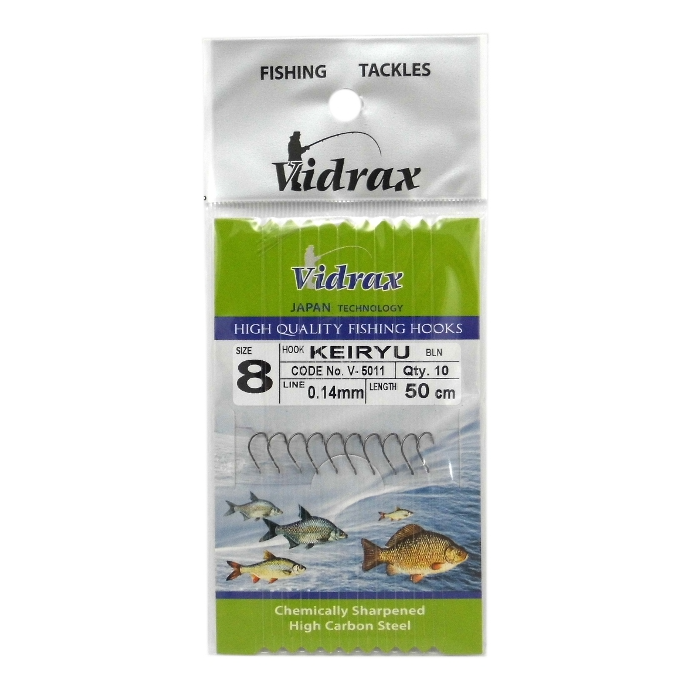 Вързани куки Vidrax KEIRYU V-5011 Черен НИКЕЛ