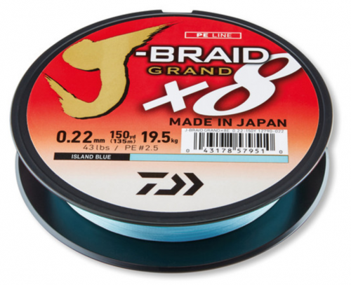 Braided line  DAIWA J-BRAID GRAND X8 LIGHT BLUE  - 135m