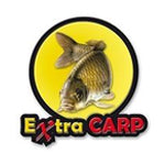 Лого на Extra Carp с изображение на риба, идеално за риболовни принадлежности и такъми.
