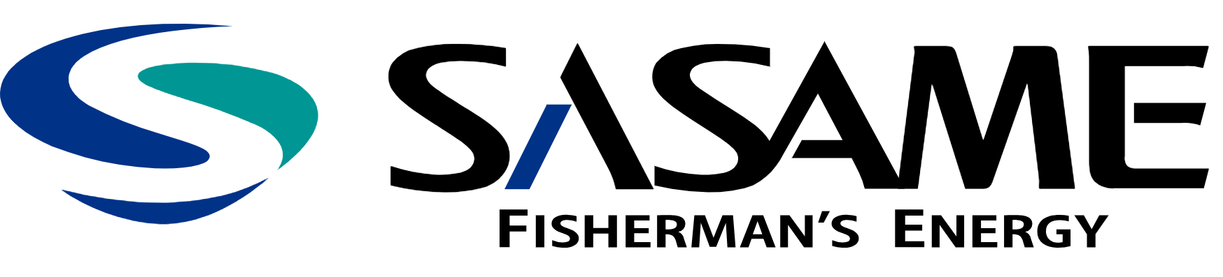 Лого на SASAME - Fisherman's Energy, марка за спортен риболов с иновации и качество.