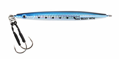 Пилкер SeaBuzz 343 RA - UV - 8.5cm/40gr с асист куки, идеален за кастинг и джигинг, атрактивен UV дизайн.
