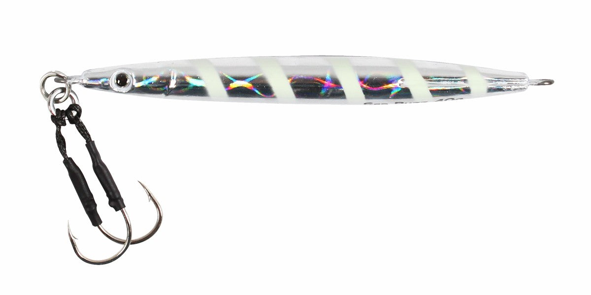 Пилкер SeaBuzz 343 RA - UV - 8.5cm/40gr с асист куки, атрактивно UV покритие и издължен профил за риболов