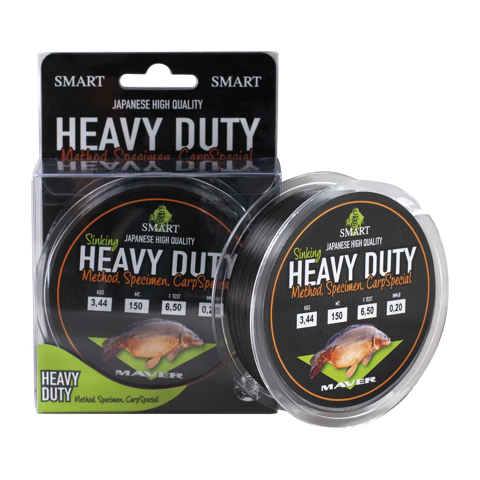 Монофилно влакно Maver Smart  HEAVY DUTY SINKING - 150m в опаковка, идеално за риболов с такъми.