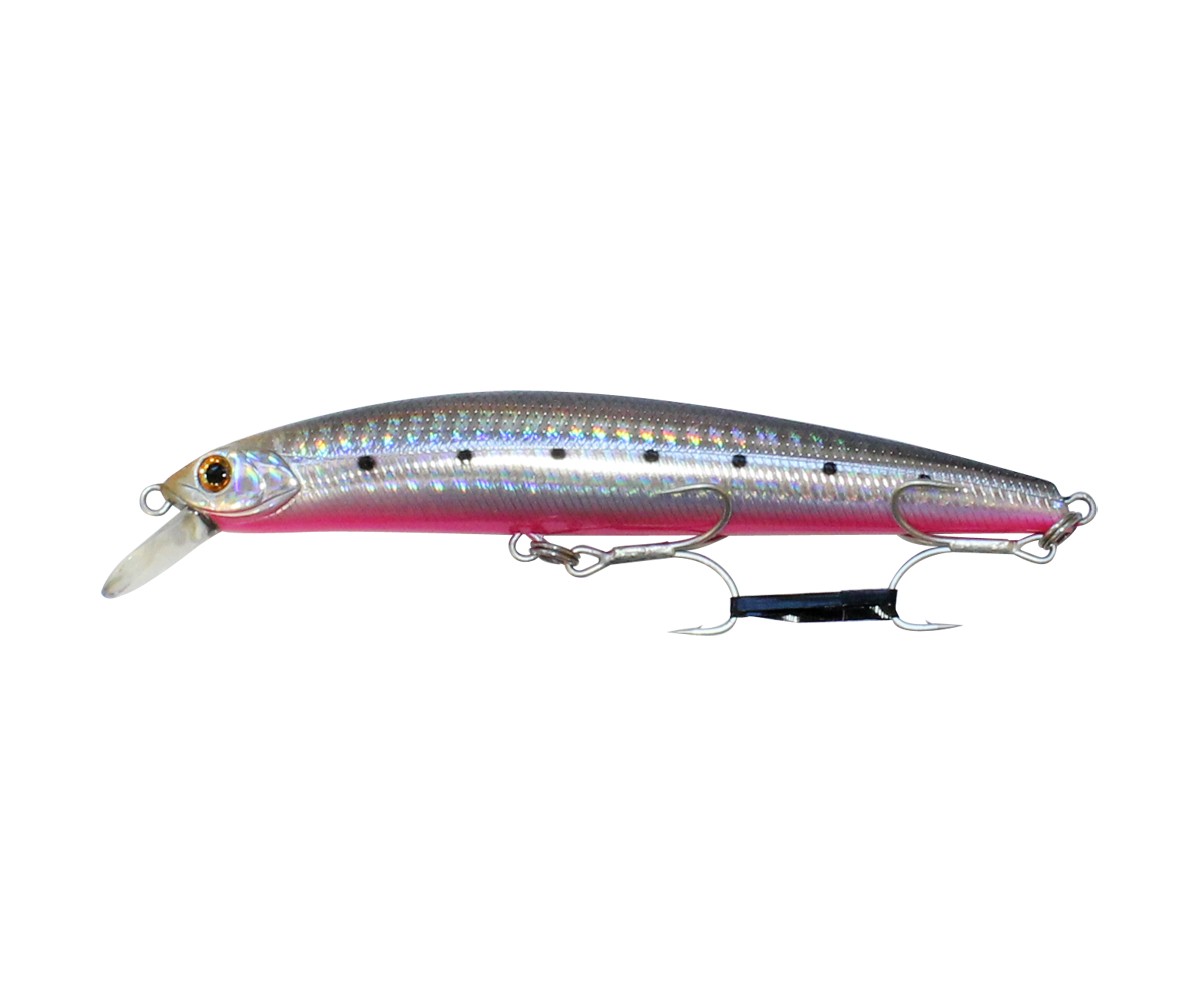 Воблер Sea Buzz - Terminator SX Minnow 120S - 12cm/21.5gr с атрактивна форма и морски куки, идеален за риболов.