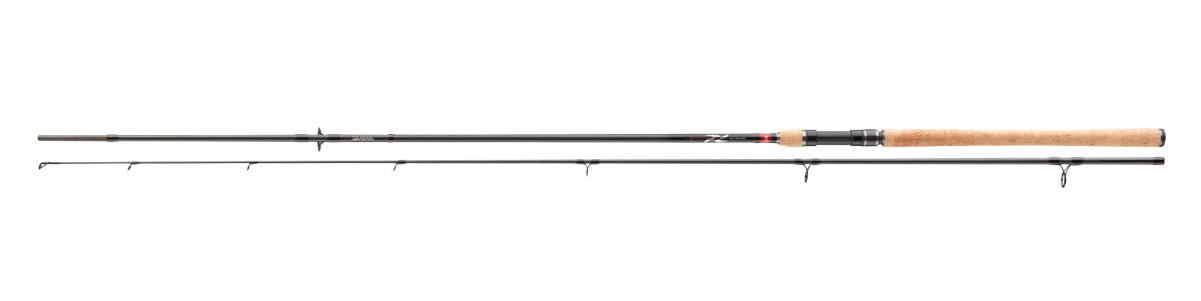 Спининг въдици DAIWA '25 NINJA X SPIN с линия за риболов, удобна дръжка и висококачествени водачи.