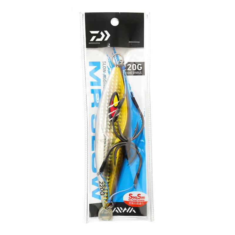 Джиг DAIWA MR SLOW - 13cm/220gr - Chrome Sparus в опаковка, идеален за риболов.