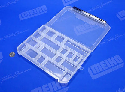 Кутия MEIHO FREE 1200NS(=FEEDER 1200NS) CLEAR, прозрачна кутия за риболовни такъми с множество отделения.