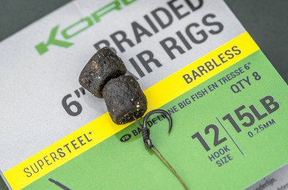 Cârlige legate fără spin pentru montura hair rig KORUM Big Fish Braided Hair Rigs