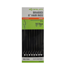 Вързани куки без контра на косъм KORUM Big Fish Braided Hair Rigs