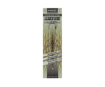 Поводи за щука Filstar - 20cm/25lbs от 7-нишкова стомана с бърз монтаж и вирбел, опаковка от 3 бр.