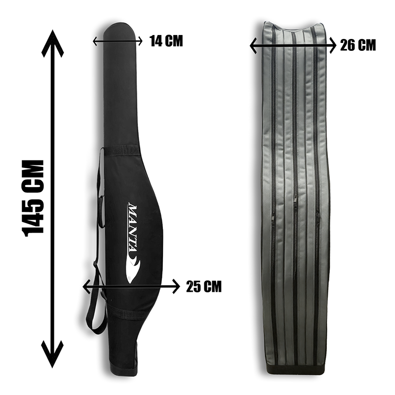 Dublu husă rigida pentru lansete SERIE WALTER MANTA 145/165cm