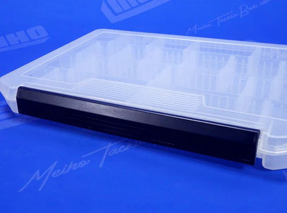 Кутия MEIHO FREE 1200NS(=FEEDER 1200NS) CLEAR за риболовни такъми с удобен дизайн и прегради.