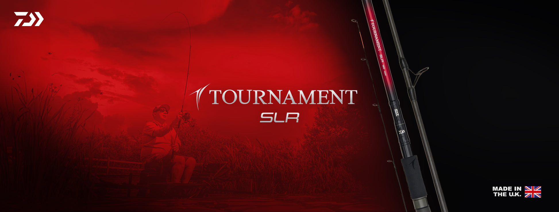 Фидер въдици DAIWA TOURNAMENT SLR - New model 2025 на риболовно място с рибар и оборудване