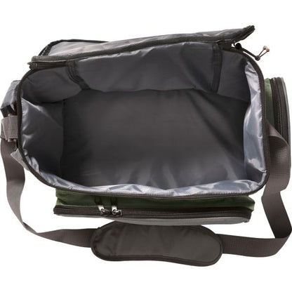 Чанта за принадлежности ZEBCO SPINNING BAG - GREEN/GREY - интериор с достатъчно място за спинингово оборудване.