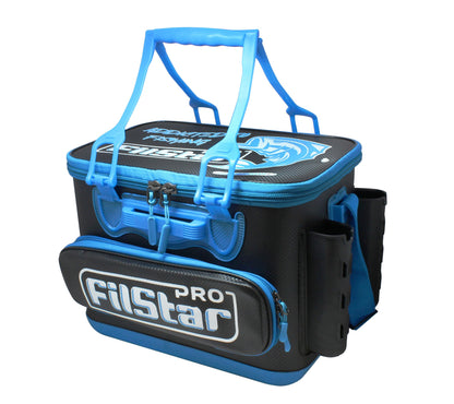 Водоустойчива чанта FilStar EVA ProDry BLUE 36 с дръжка и отделения за рибарски такъми.