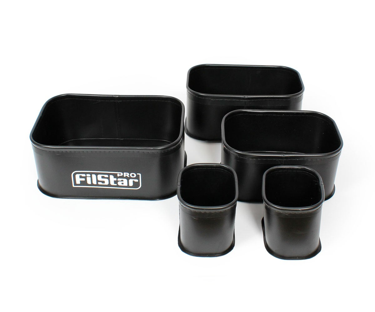 Комплект кутии за стръв и захранка Filstar Bait Set, включва пет удобни кутийки за риболов.