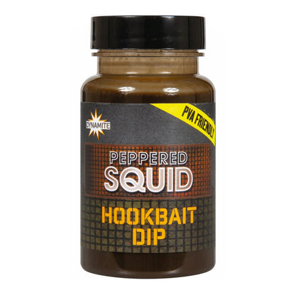 Дип Dynamite Baits Peppered Squid Concentrate - 100ml в опаковка за риболов, идеален за увеличаване на улова.