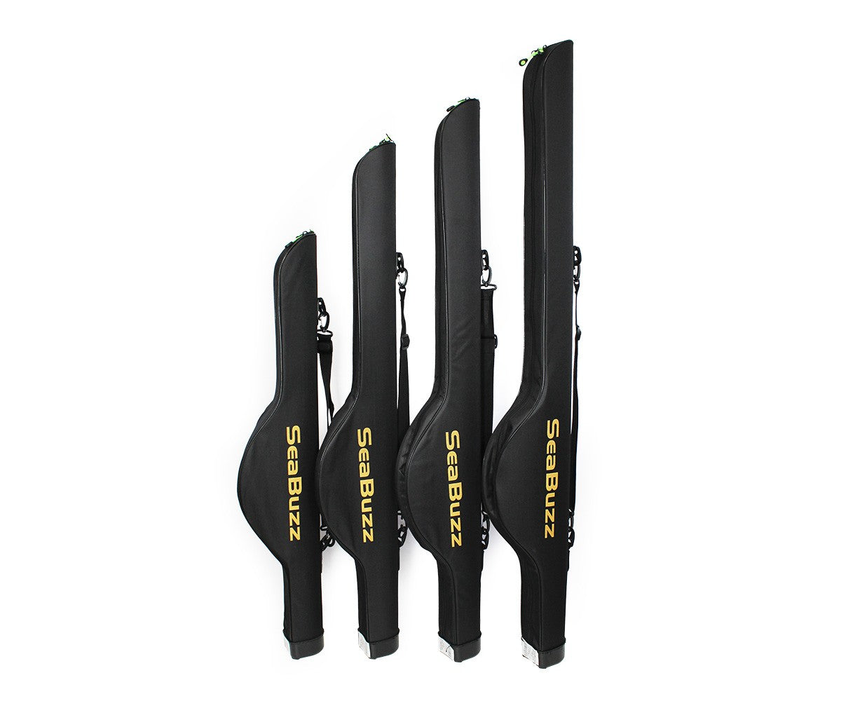 Единични твърди калъфи SeaBuzz 600D - Black - комплект от 4 броя за риболовни въдици с модерен дизайн.