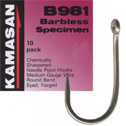 Крючки без бородки Kamasan B981 Barbless Eyed