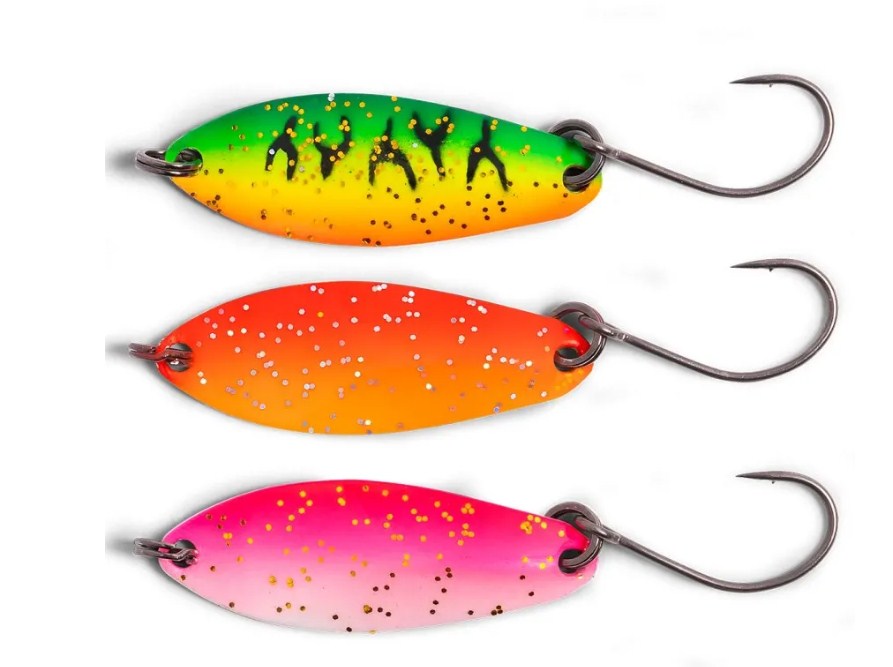 Сет клатушки ZEBCO TROUT UL SPOON SET - 3бр. в ярки цветове, идеален за ултралайт риболов.