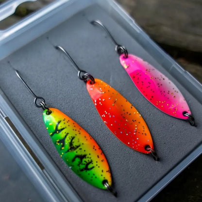 Сет клатушки ZEBCO TROUT UL SPOON SET - 3бр. Комплект ултралайт клатушки с различни цветове за риболов.