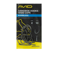 Carp fishing hooks barbless barb AVID ARMOROK HOOKS WIDE GAPE - 10 pcs per pack