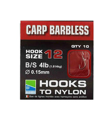 Вързани куки без контра PRESTON Barbless Carp Hooks to Nylon