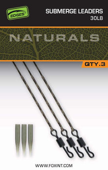 Έτοιμη αρματωσιά Fox Edges Naturals Submerge Leaders – 30lb / 75 cm / 3 τεμ.