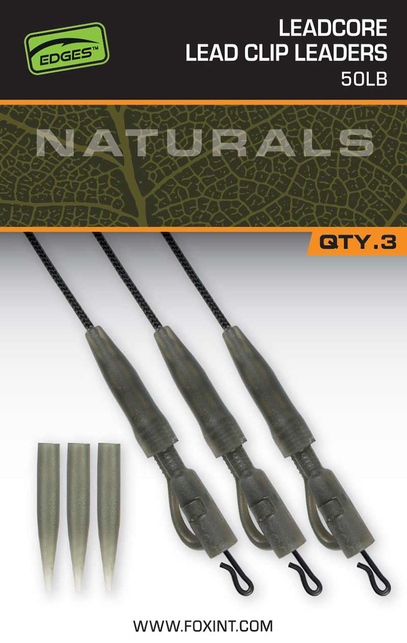 Ready rig FOX EDGES™ Naturals Leadcore Power Grip Lead Clip Leaders