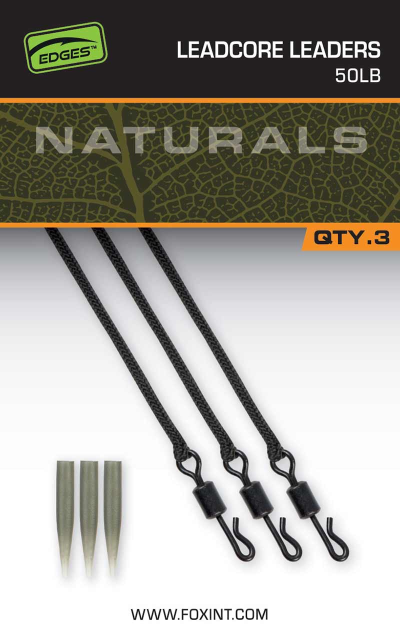 Ready rig Fox Edges Naturals Leadcore Leaders – 50lb / 75 cm / 3 pcs