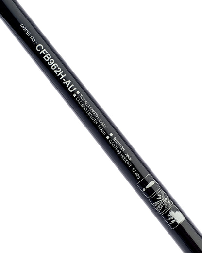 Спининг въдици за морски риболов DAIWA CROSSFIRE BASS - 2.44/2.74m, детайл на модел CFB962H-AU с дължина 2.90м