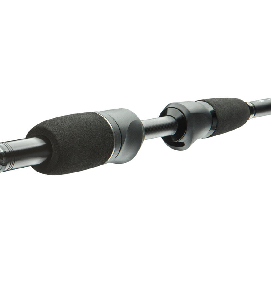 Спининг въдица Cormoran Raycor-X - 2.70m/10-35g - детайл на ръчката и върха от плътен карбон.