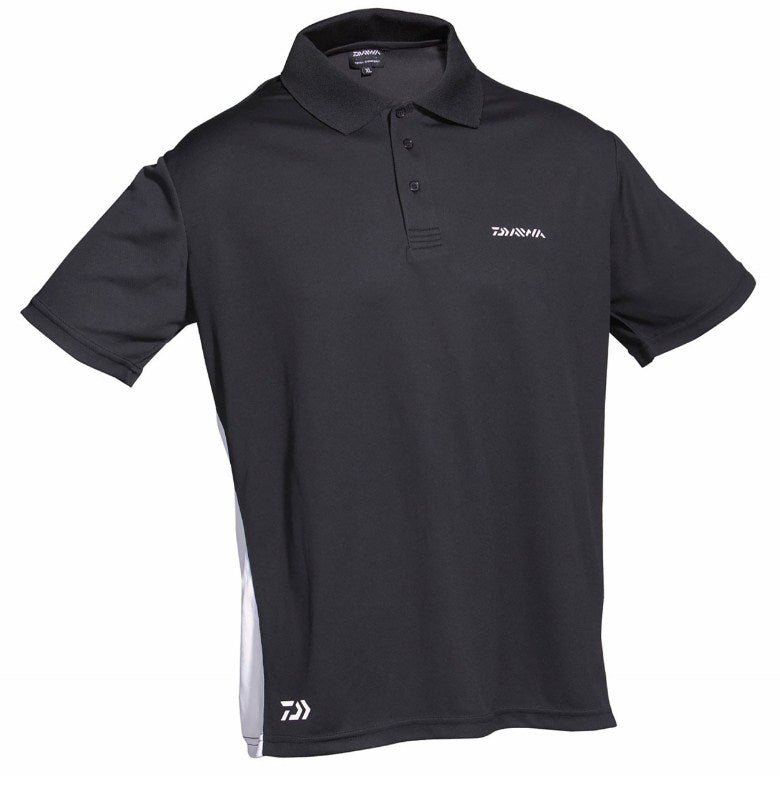 T-shirt DAIWA D-VEC POLO SHIRT BLACK/WHITE