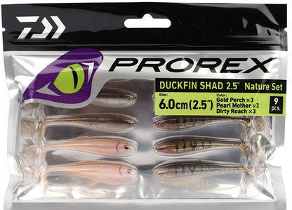 Set soft lures DAIWA PROREX DUCKFIN SHAD SET - 6cm/9 pcs