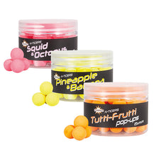 Плуващи топчета Dynamite Baits N-Ticers Pop-Ups - 12mm в ярки цветове за риболовни изживявания.