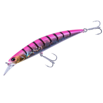 Воблер Duo SPEARHEAD RYUKI SW 110S Limited - 11.0cm/21.0gr - Sinking в розов цвят с черни ленти.