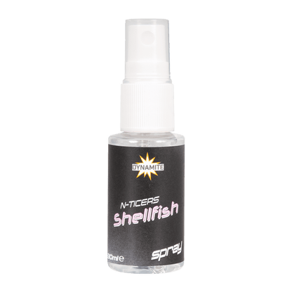 Атрактант Dynamite Baits N-Ticers - 30ml в удобна бутилка 30ml с аромат на морски дарове.