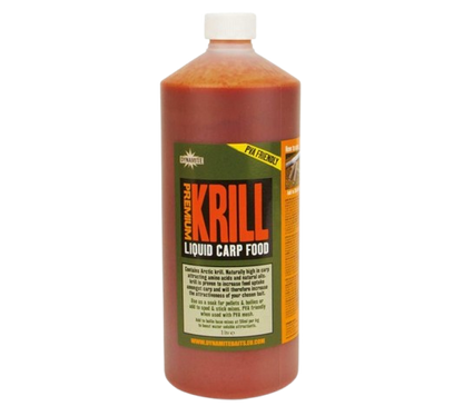 Атрактант Dynamite Baits Premium Liquid Carp Food KRILL - 1l в 1 литър бутилка за риболов.