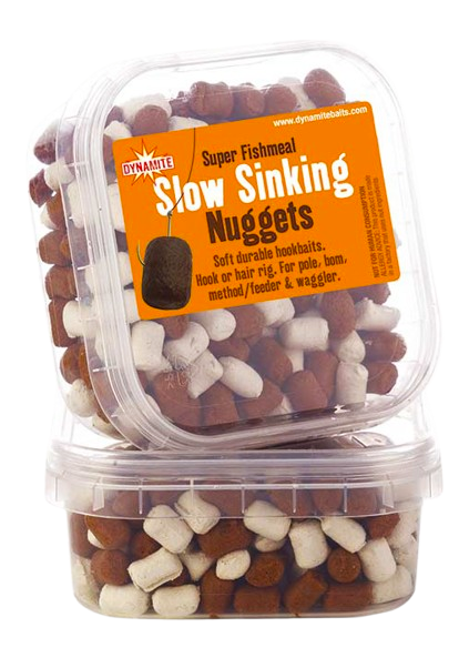 Дъмбели Dynamite Baits Super Fishmeal Slow Sinking Nuggets в прозрачна опаковка с бавнопотъваща стръв