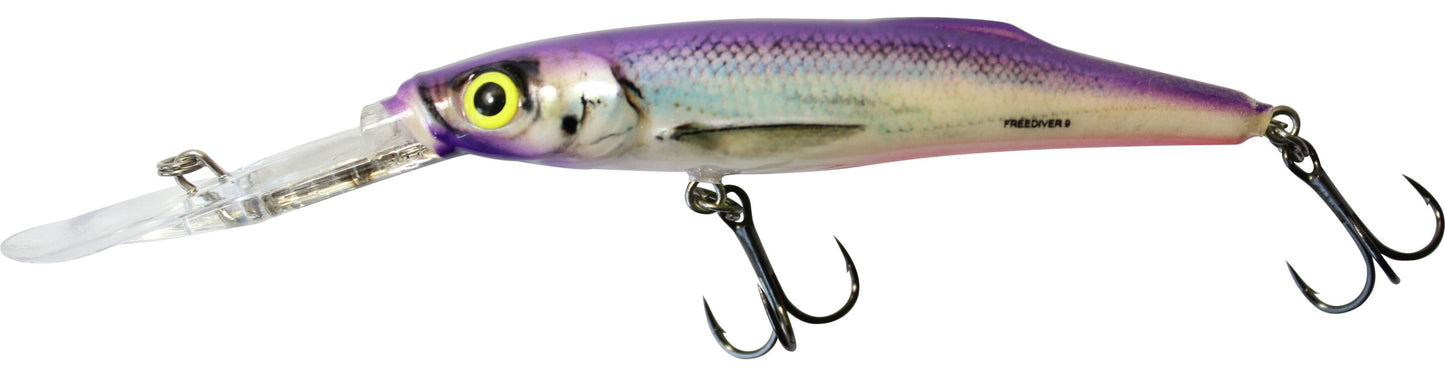 Воблер Salmo Freediver Super Deep Runner - 7/9/12cm Floating в цветове с различни тежести и дължини.