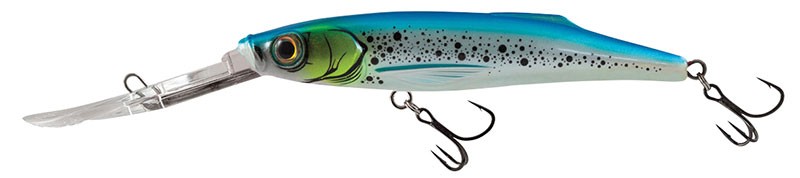 Воблер Salmo Freediver Super Deep Runner - 7/9/12cm Floating с блестяща синя боя и двойни куки за риболов.