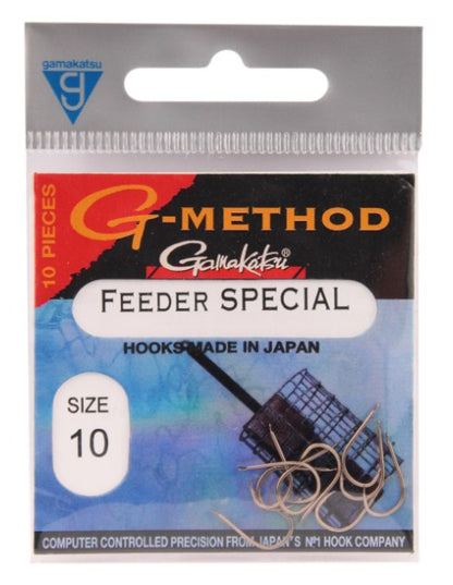 Куки GAMAKATSU G-METHOD FEEDER SPECIAL - опаковка с 10 куки за фидер риболов, размер 10.